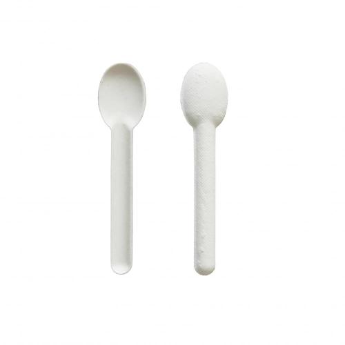 White 16cm biodegradable bagasse cutlery sugarcane knife / fork / spoon