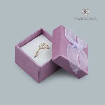 Purple custom jewelry packaging box custom logo