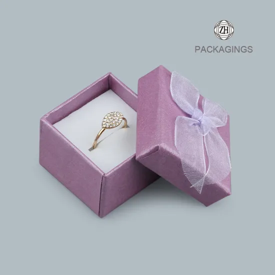 Purple custom jewelry packaging box custom logo