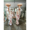 Baroque Style Human Size Marble Statues Pair