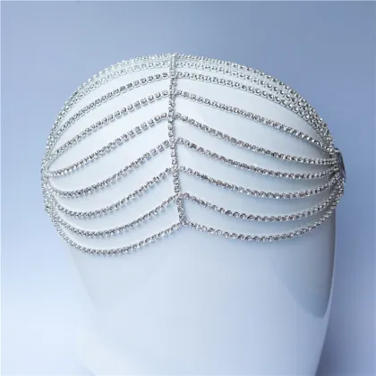 Glitter Nightclub & Bridal Accessorizing: Breathable Headwear, Diamond Caps, Crystal Tassels, Tiaras, and Hair Chains