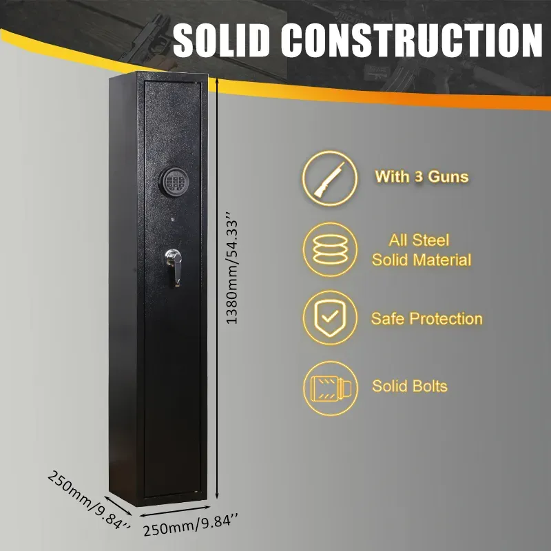 Electronic Gun Security Cabinet for Home Rifle and Pistol Storage