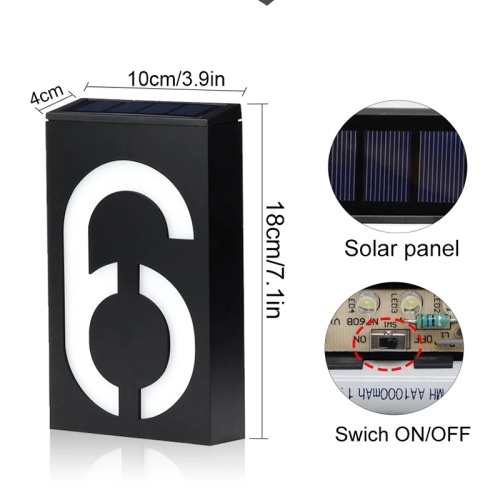 Solar Number Door Plate Outdoor Lighting