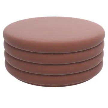 Wholesale Pink Velvet Round Ottoman with Channel Tufting Fabric - Affordable Upholstery Pouf