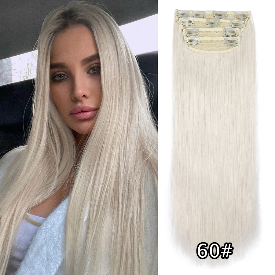 Cheap clip in hair virgin raw Synthetic 11 Clips long straight invisible seamless clip in hair extension