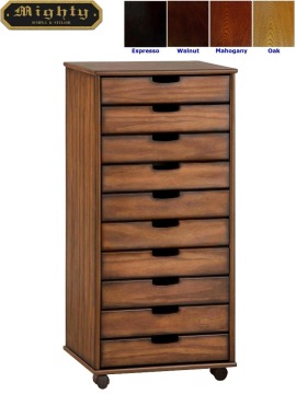 Wood 10 Vertical Drawer lateral filing cabinet Cart