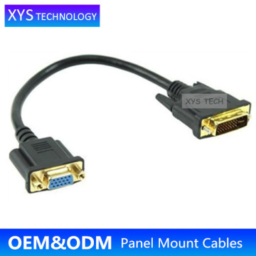 XYS TECH DVI24+5 Male to VGA female Panel Mount Cable/