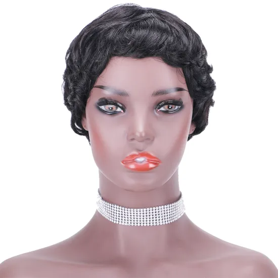 Short bob afro curly wholesale inch pixie cut wave black cheap glueless brazilian raw human hair wigs black women