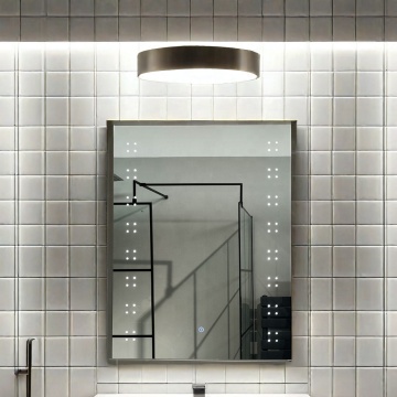 Minimalist Smart Bathroom LED Mirror Light - Rectangular Wall-Mounted Touch Mirror with Adjustable Features