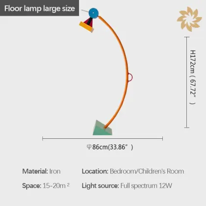 Modern Memphis Style Geometric Arched Floor Lamp