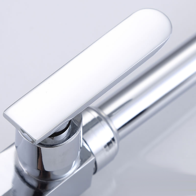 사각 크롬 싱글 레버 핸들 세면대 수도꼭지