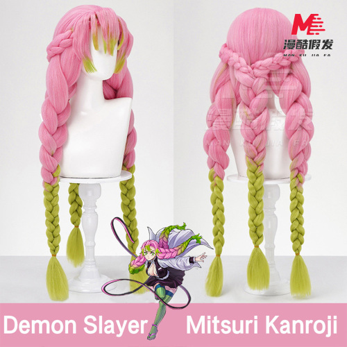 Peluca de cosplay Kimetsu no Yaiba Mitsuri Kanroji