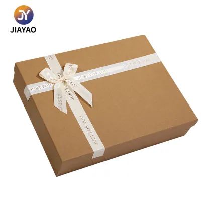 eco-friendly brown bow clothing gift box