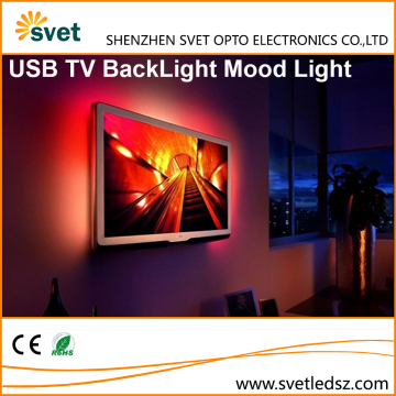 0.5m*2 TV Backlight Mood Light Wireless Remote Control USB SMD5050 5V RGB Led Strip