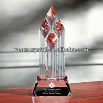 multi-faceted optical crystal torch award (R-2205)