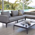 Sofa de patio modulaire personnalisé Sofa Patio Set Leisure Luxury Tek Wood Outdoor Garden Canapa