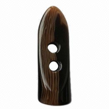 Resin Toggle Button in Brown Horn color