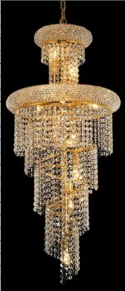 Modern spiral indoor crystal walnut chandler