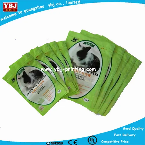 Customized printed plastic pet/dog resealed food bag packaging design