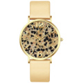 Ins Semi-Pretecy Marble Dial Cailz Leather Watch