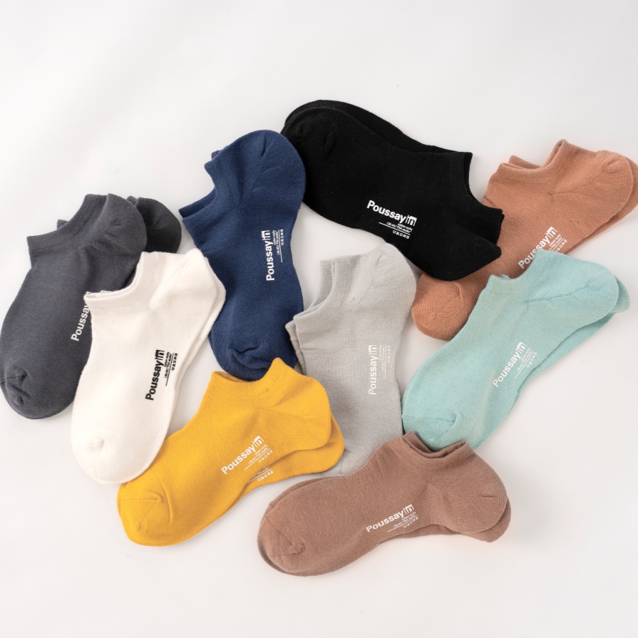 Elegant boat medyas na may solidong detalye ng Ingles