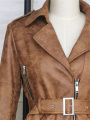 Bikeur de bombardier en cuir mince en cuir vintage pour femmes veste