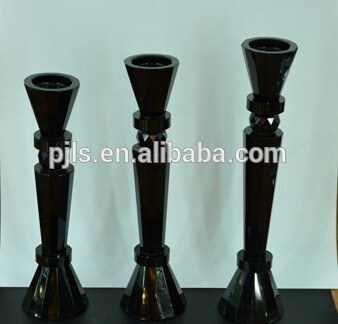 single head Crystal Black Candle Holder for Weddings decoration