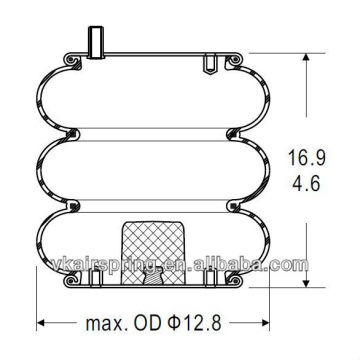 Triple convoluted air spring/Air suspension E01-358-8025/Car part For VAN RADEN