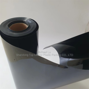 0.9mm glossy rigid black RPET sheet environmentally friendly