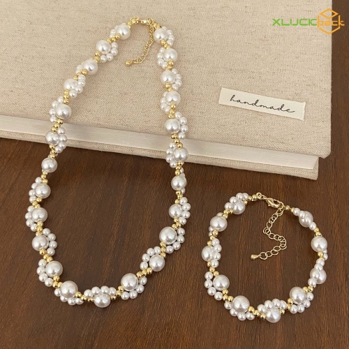 Luxury Pearl Beads Necklace 18k Gold Plated