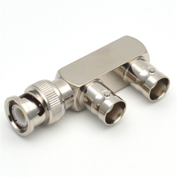 Male BNC à angle droit personnalisé à double adaptateur féminin BNC