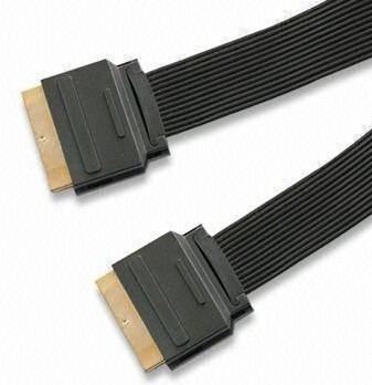 Scart Flat Cables With 6mm Outer Diameter and 24k Gold Plating