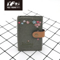 Embroidery flower style canvas card holder