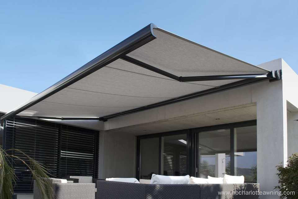 Motorized Full Cassette Retractable Awnings With LED