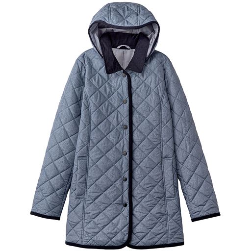 Quilted Coat With Hood Blue