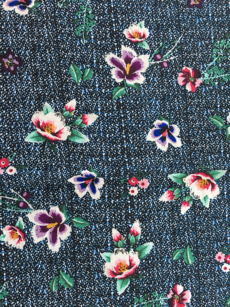 Texture Flower Rayon Challis 30S Printing Woven Fabric