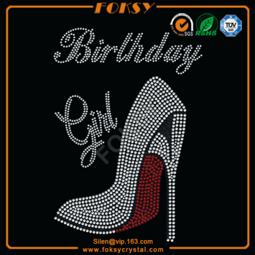 Birthday Girl High Heel rhinestone transfer motif