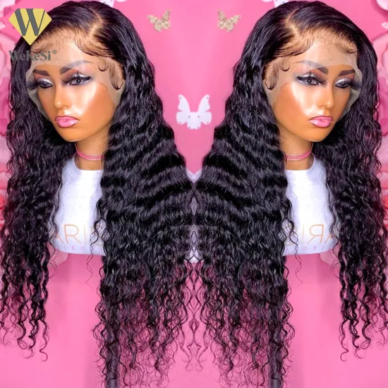 13x4 Loose Deep Wave Frontal Wig Full Lace Front Human Hair Wigs For Women Water Wave 30 Inch Brazilian Curly Human Hair Wig
