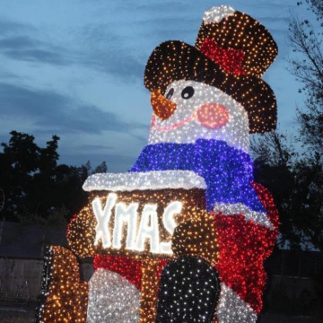 3D LED Christmas Snowman Light Decoration