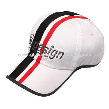 100% cotton golf cap with embroidered logo
