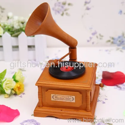 Old-fashioned Phonograph Retro Emulation Gramophone Music Box Creative Gift 