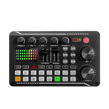 Authentic Professional F998 V8 Live Show Soundcard with USB Microphone for Phone Recording