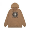 Graphic Print Sweatshirt Gothic embroidered hooded