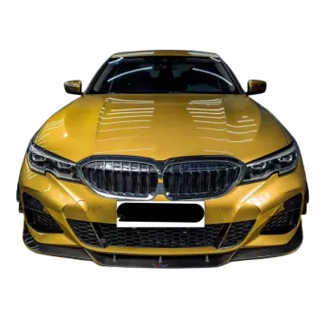 TAKD Style Dry Carbon Fiber Front Lip and Bumper Edge Kit for 20-22 BMW 3 Series G20 G28