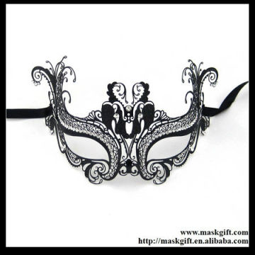 144pcs Gorgeous~Glossy Black Venetian Metal Laser Cut Luxury Party Mask With Shinning Crystals MD003