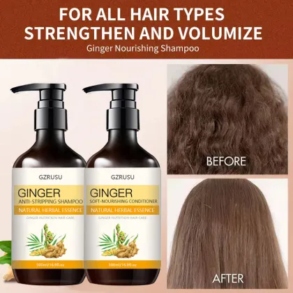 Ginger Shampoo for Hair Growth Promotion, Repair, and Moisturizing Control