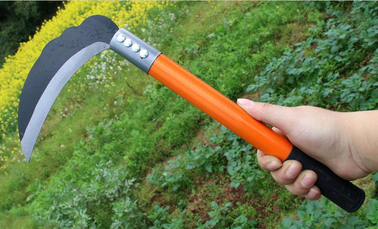 Outdoor corn harvest gardening high quality steel hand sickle agricultural household weeding sickle for palm harvest