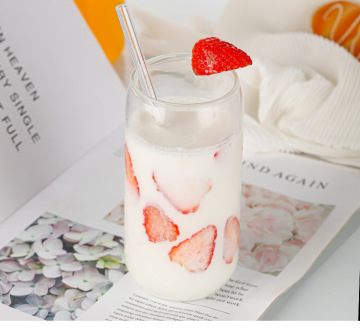 Cold and Heat Resistant Glass for Milk Tea - Classic Round Design with Straw for Parties