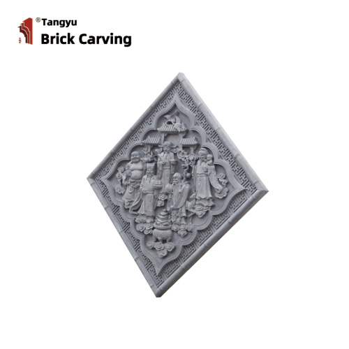 Diamond Shaped Brick Carving god of wealth feng shui Manufactory