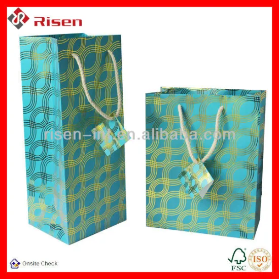 Gift Bag with metallic foil stamping covering entire bag
